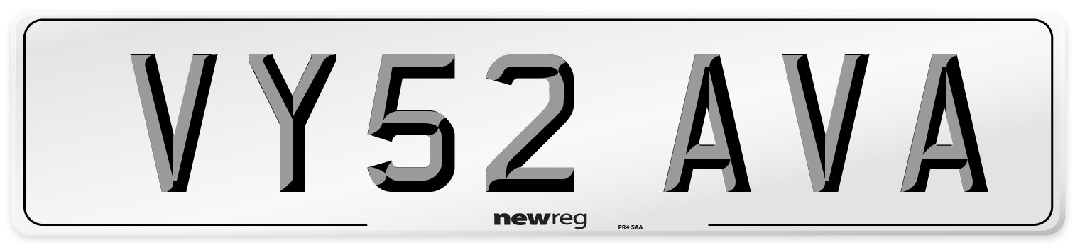 VY52 AVA Number Plate from New Reg